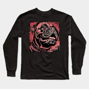 Retro Art Bullmastiff Dog Lover Long Sleeve T-Shirt